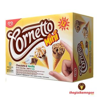 Kem ốc quế Cornetto Mini socola & vani Wall's 336ML
