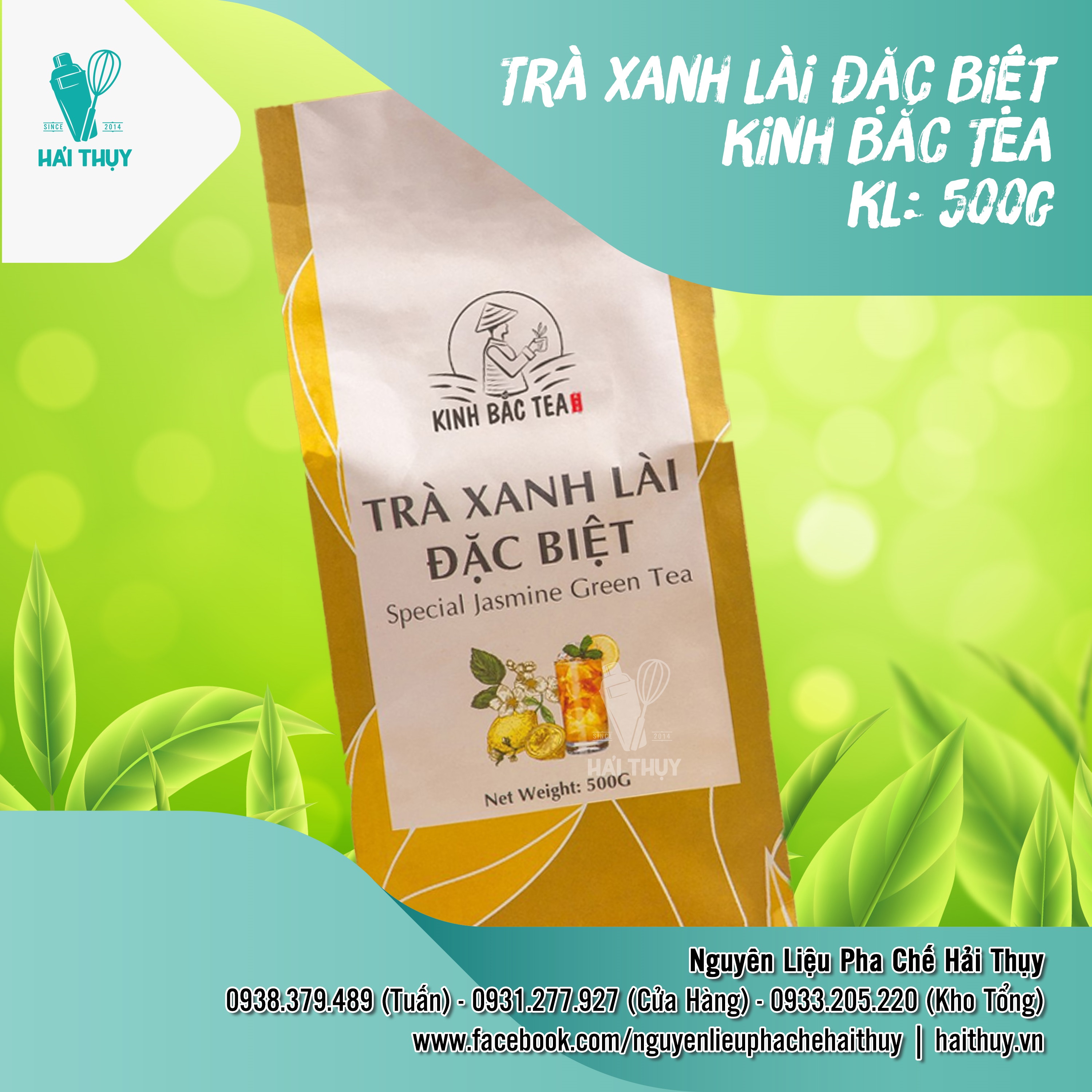 Lục trà lài kinh bắc tea loại đặc biệt gói 500g