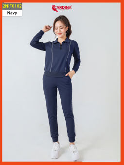 Đồ Bộ Nữ CARDINA Chất Nỉ Da Cá Cao Cấp Dáng Thể Thao Kéo Khóa Cổ Trẻ Trung Năng Động 2NiF01