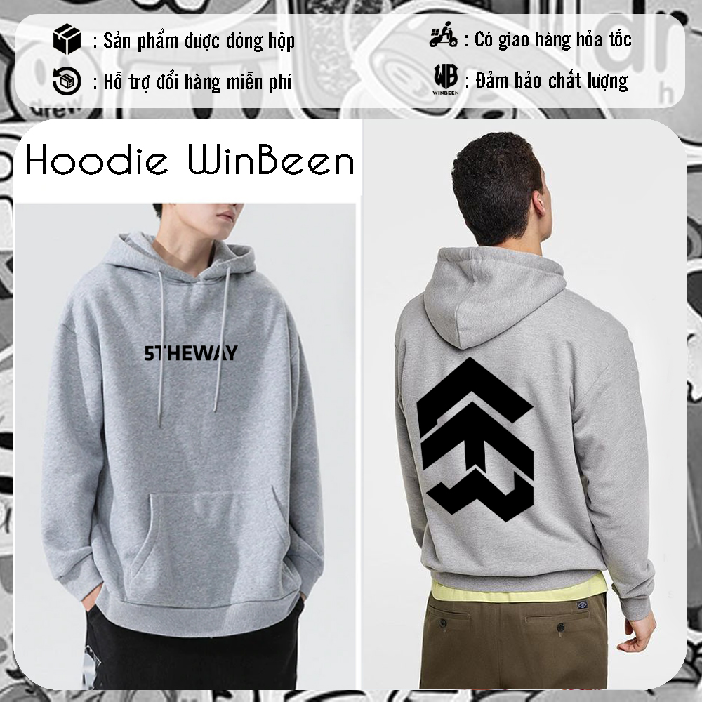 Áo hoodie 5th nam WinBeen mẫu áo khoác hoodie nam hot trend vải nỉ dầy có nón