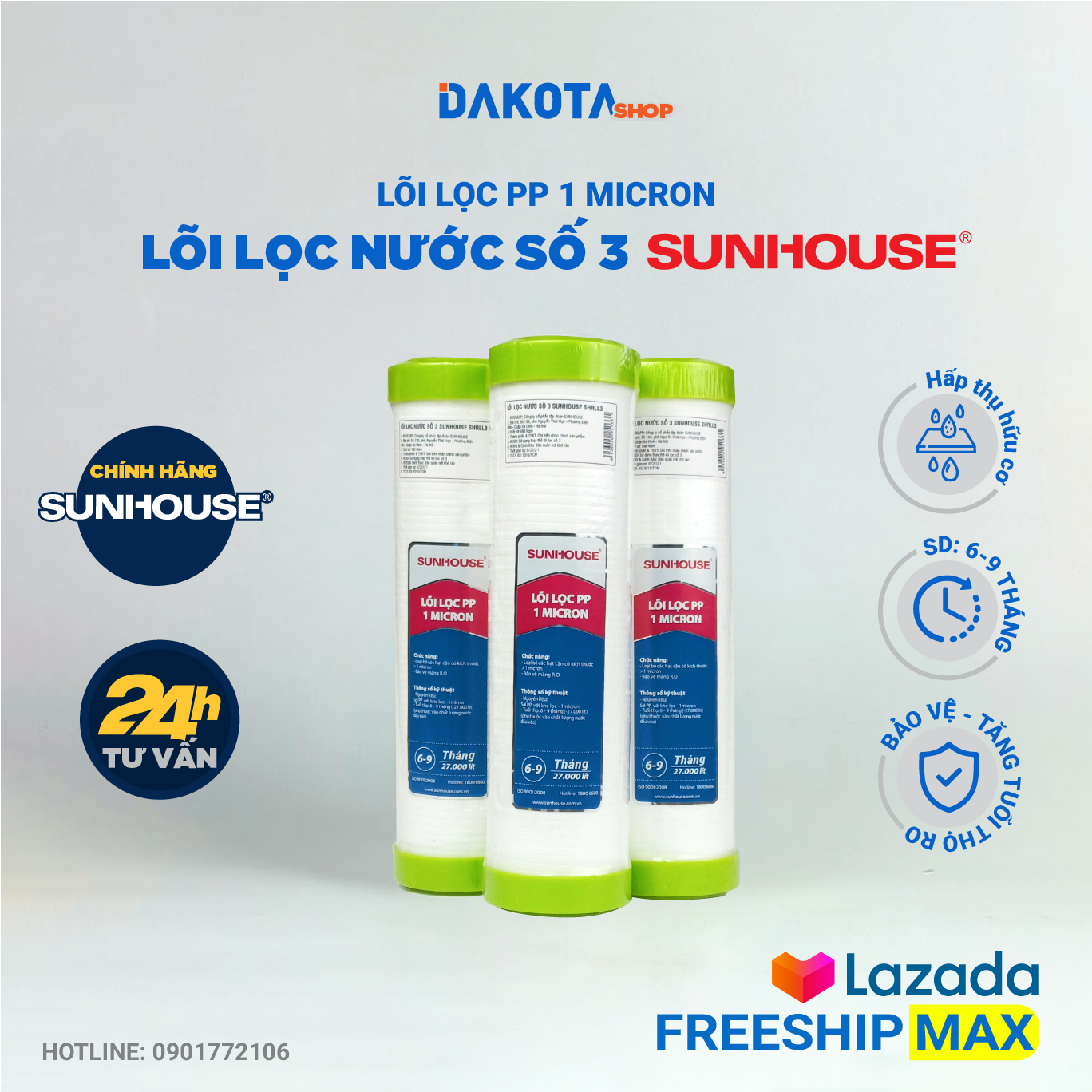 LÕI LỌC NƯỚC SỐ 3 SUNHOUSE SHRLL3