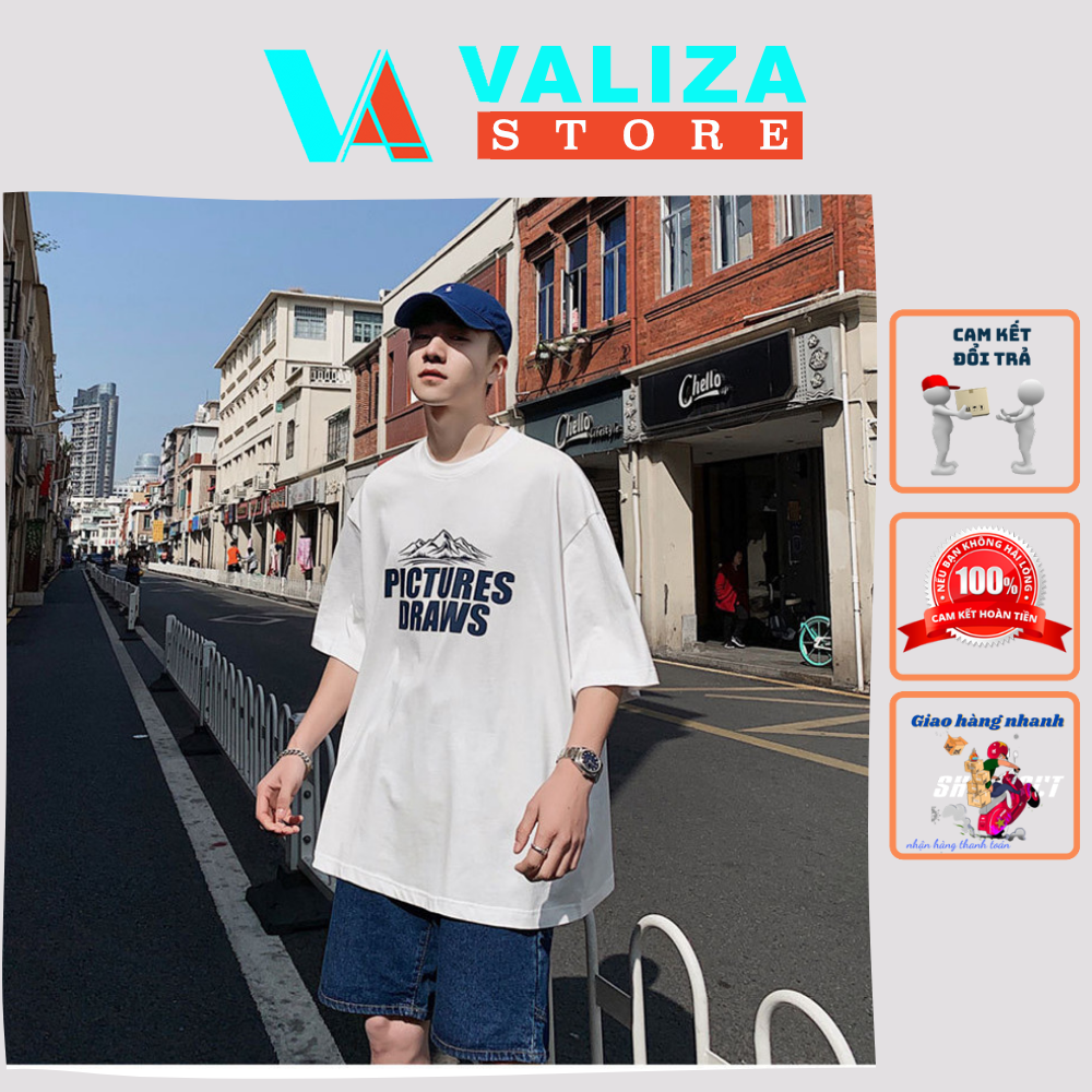 Áo thun nam nữ cổ tròn form rộng streetwear áo phông nam form rộng basic cotton oversize valiza alt125