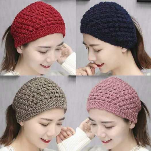 Mũ len nửa đầu, nón len nửa đầu cho chị em phụ nữ trẻ trung, năng động, cực kỳ ấm áp, phong cách HÀN QUỐC