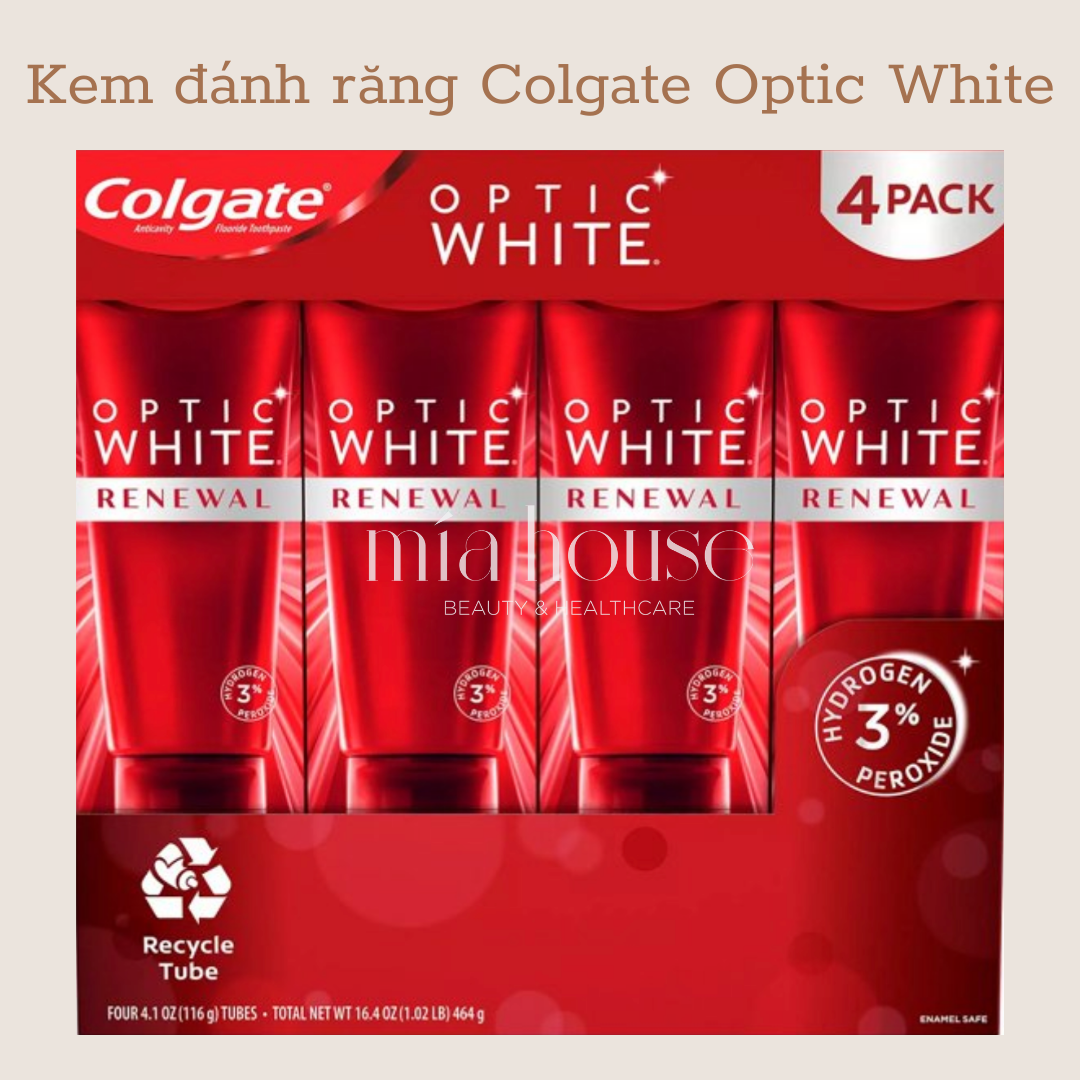 Kem đánh răng trắng răng Colgate Optic White Renewal Mỹ