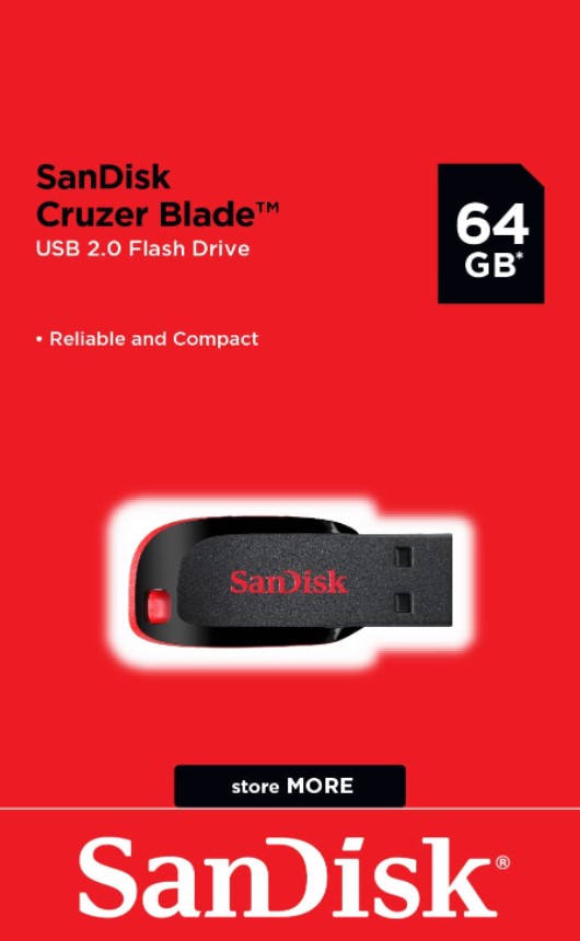 Pendrive 128GB Cruzer Blade 2.0 SANDISK - SDCZ50-128G-B35S