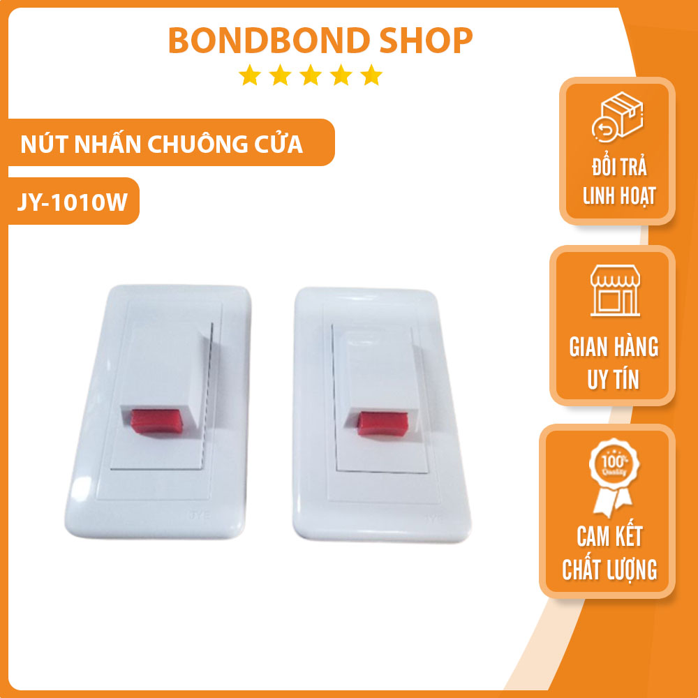 Nút nhấn chuông kín nước JY-1010W nút bấm chuông vỏ bọc nhựa cứng cách điện, chống nước, chống cháy cao