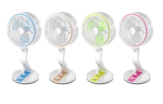 Quạt tích điện để bàn JH 2018- Có đèn Led tiện ích – Thời gian sử dụng lên tới 8h