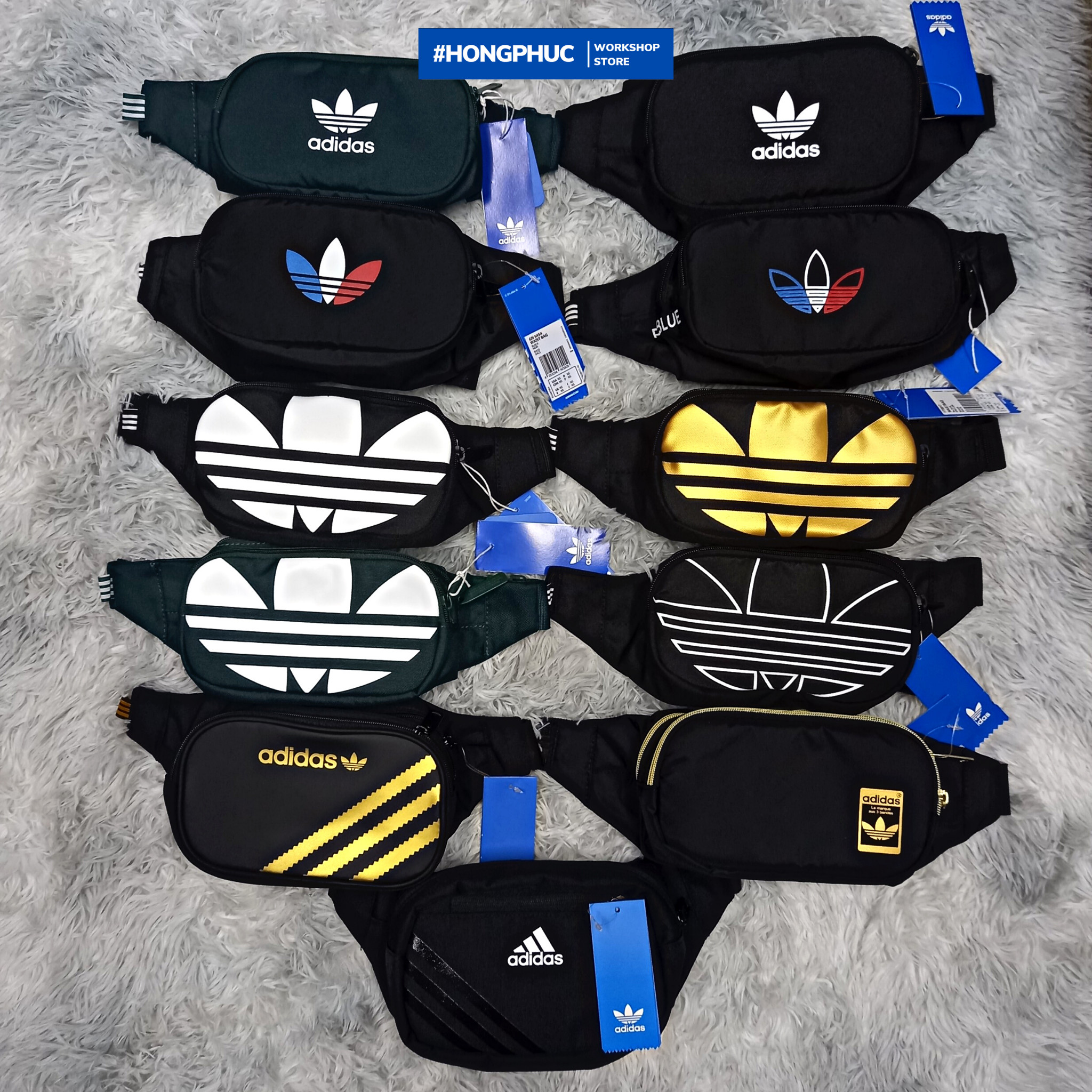 Túi bao tử adidas nam nữ adicolor trefoil waist bag - đeo chéo tiện dụng - ảnh thật