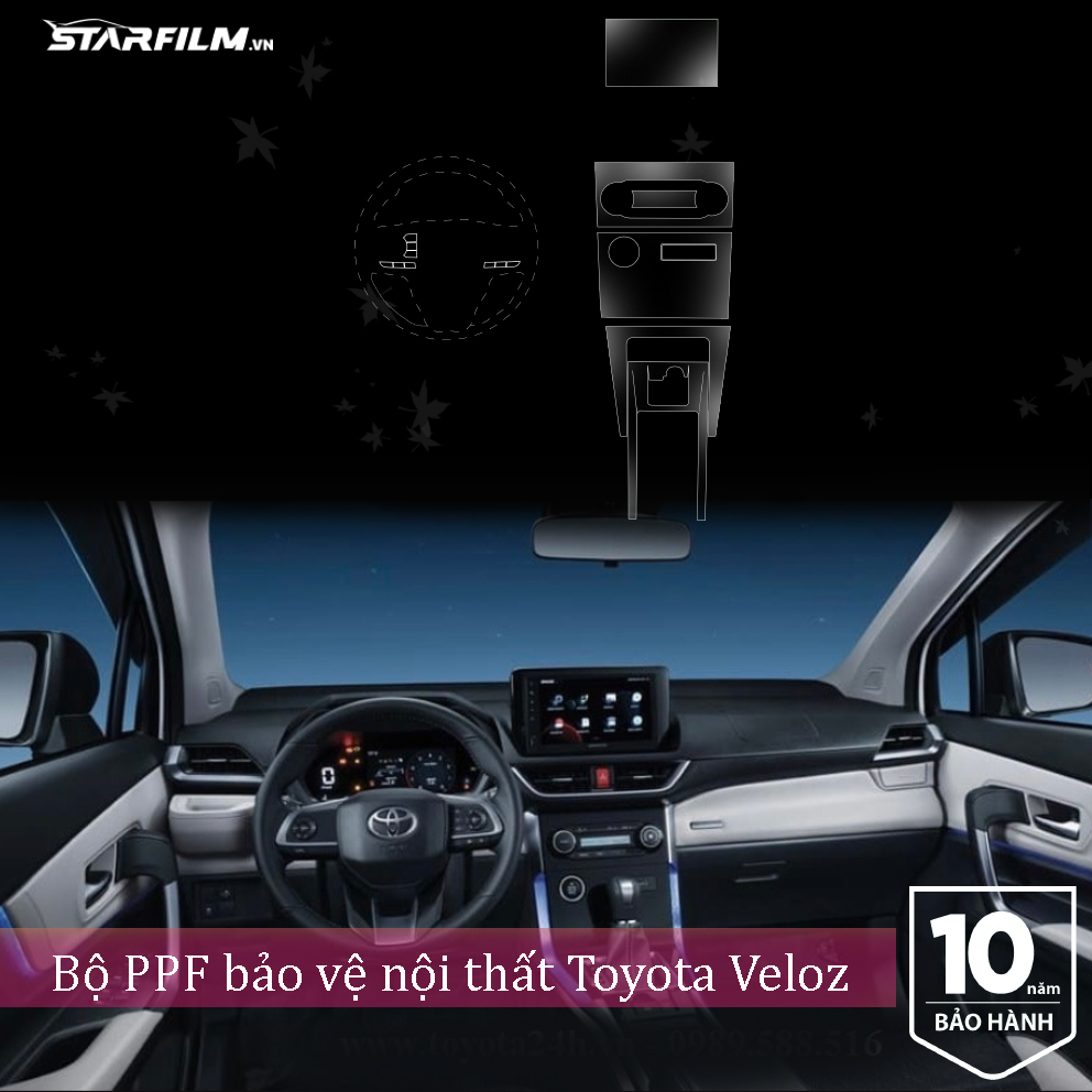 Toyota veloz 2022 ppf tpu nội thất chống xước tự hồi phục starfilm