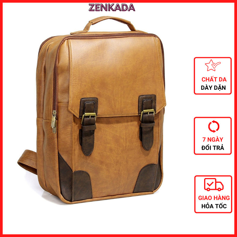 Balo da đựng laptop, ba lô công sở Zenka nhiều ngăn rộng rãi tiện dụng - ZBL61