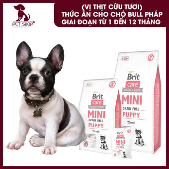 Thức Ăn Cho Chó Bull Pháp Dưới 12 Tháng Tuổi, Chó Mẹ Cho Con Bú - Brit Care Mini Grain Free Puppy