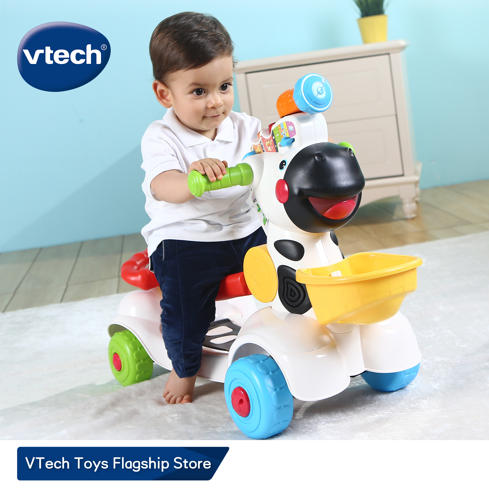 VTech วีเทค รถหัดเดิน 3 ใน 1 วอล์คเกอร์/นั่งขี่/สกู๊ตเตอร์ ของเล่นเด็ก ของเล่นกีฬาในร่ม กลางแจ้ง 1-3 ปี 3 in 1 Zebra Scooter ราคา 3,499 บาท*ส่งฟรี