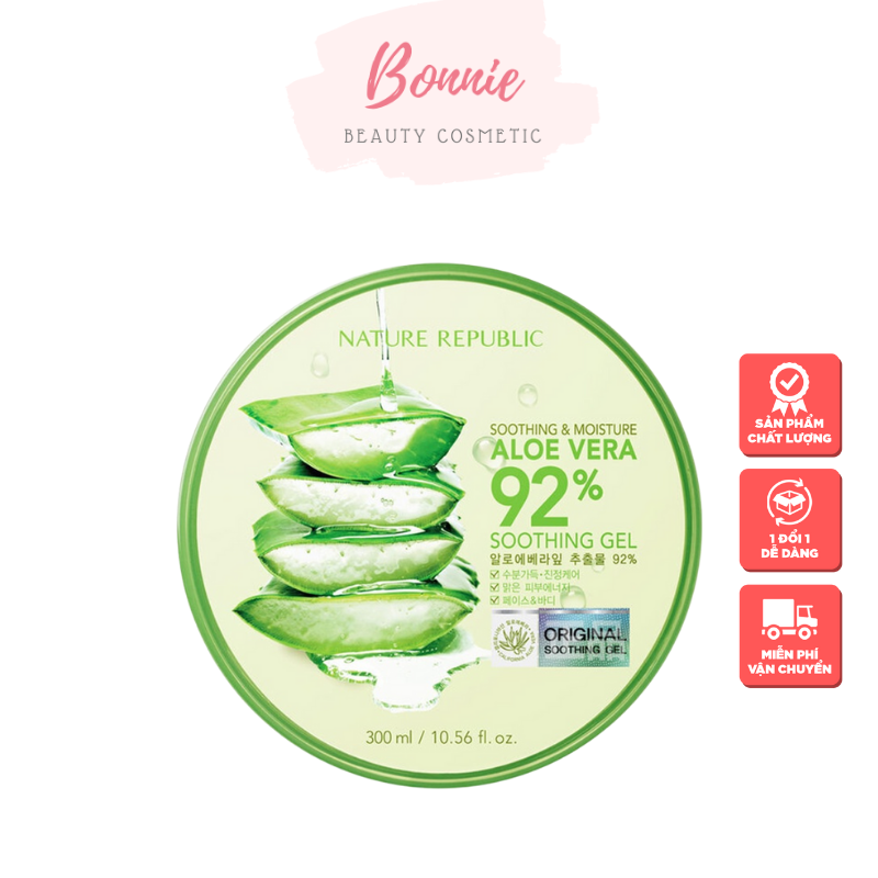 [Chính Hãng] Gel Lô Hội Dưỡng Đa Năng Nature Republic Aloe Vera 92% Soothing Gel 300ml