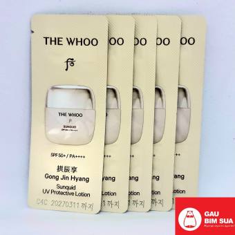 Whoo Gongjinhyang Sunquid UV Protective Lotion SPF 50+/PA++++ 10 Pack 1ml - Moisturizing Sunscreen Cream
