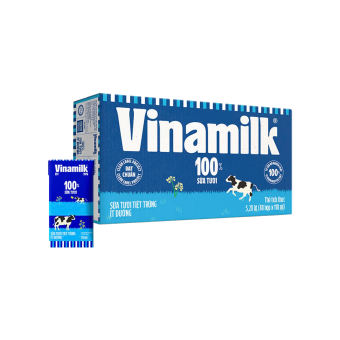 Thùng 48 hộp sữa tươi tiệt trùng Vinamilk ít đường 110ml (từ 1 tuổi)