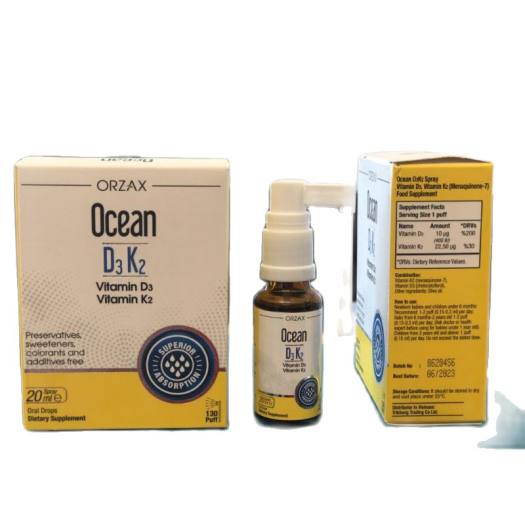 Vitamin OCEAN D3K2 - Bổ sung vitamin D3, K2 dạng xịt và nhỏ giọt cho bé lọ 20ml