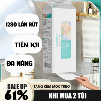Khăn giấy treo tường 1280 tờ rút, khăn giấy khô 4 lớp, giấy ăn đa năng siêu dai mềm mịn, khăn giấy rút tiện lợi cho mọi nhà, gói khăn giấy rút treo tường, túi khăn giấy ăn