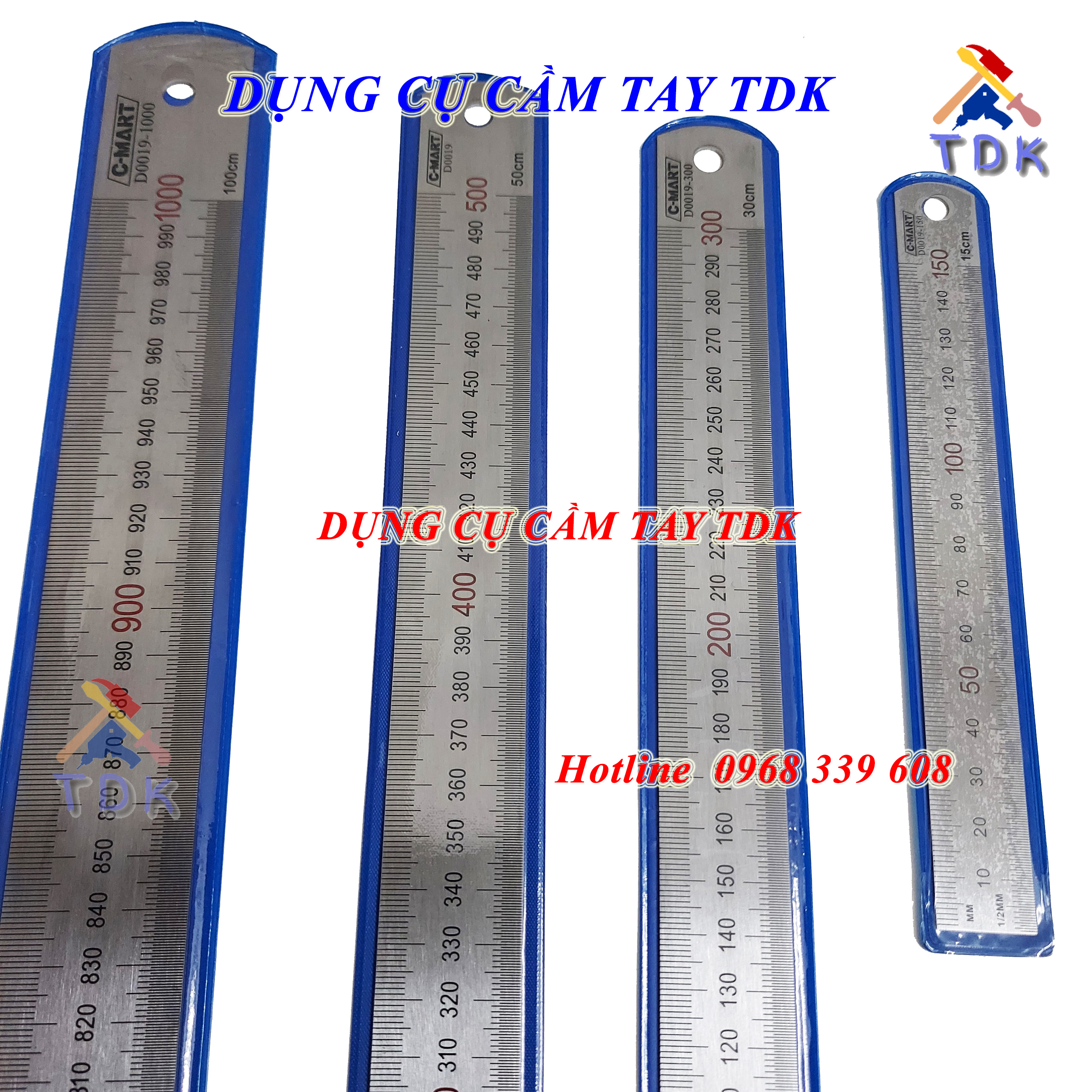 Thước lá thước kẻ thép không gỉ độ chính xác cao 150-300-500-600-1000mm d0019 cmart