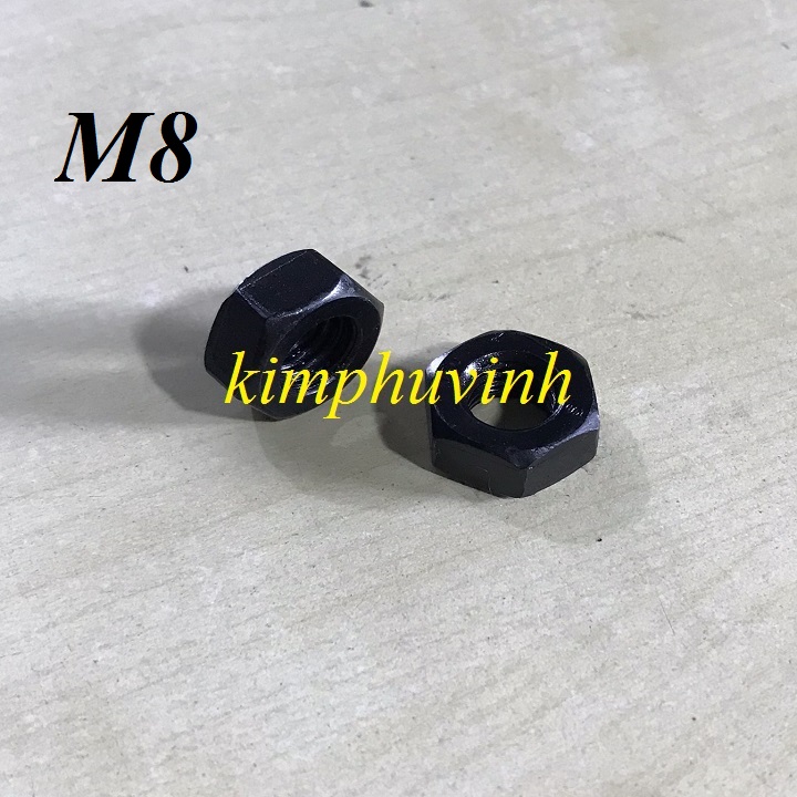 20 con -tán m8 thép đen - đai ốc 8li - ecu thép khóa 13