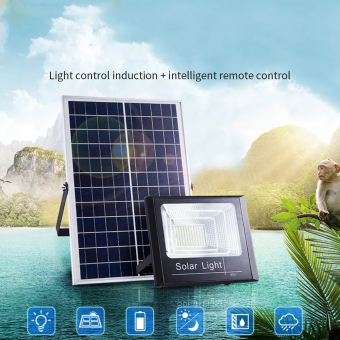 Đèn năng lượng mặt trời MIWAT Đèn năng lượng mặt trời ngoài trời chống nước 200W Đèn năng lượng mặt trời chống nước Điều khiển từ xa Đèn đường năng lượng mặt trời ngoài trời cho sân vườn đường phố