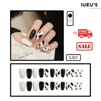 Bộ 24 móng bò sữa TẶNG KÈM KEO móng tay giả hot (hàng có sẵn)