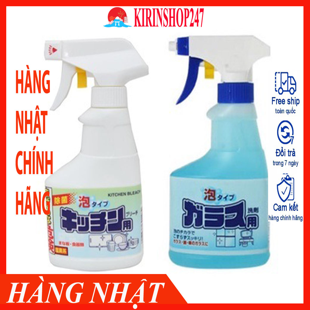 Chai xịt tẩy rửa đồ dùng nhà bếp, bồn cầu, vệ sinh kính 300ml Rocket Hàng Nhật Chính Hãng