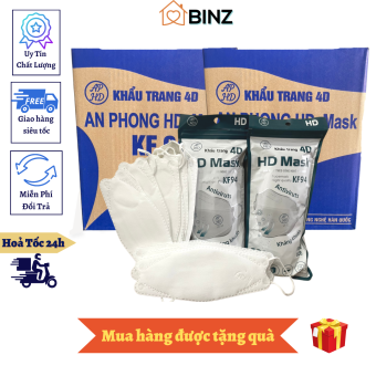 Thùng Khẩu Trang KF94 An Phong Khẩu Trang 4D HD Mask Chống Bụi Mịn (Thùng 300 Cái)