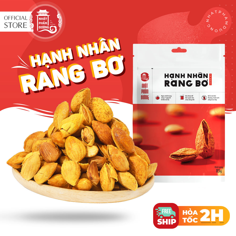 Hạnh nhân rang bơ Nhất Phẩm Đường nhập khẩu Mỹ vỏ mỏng