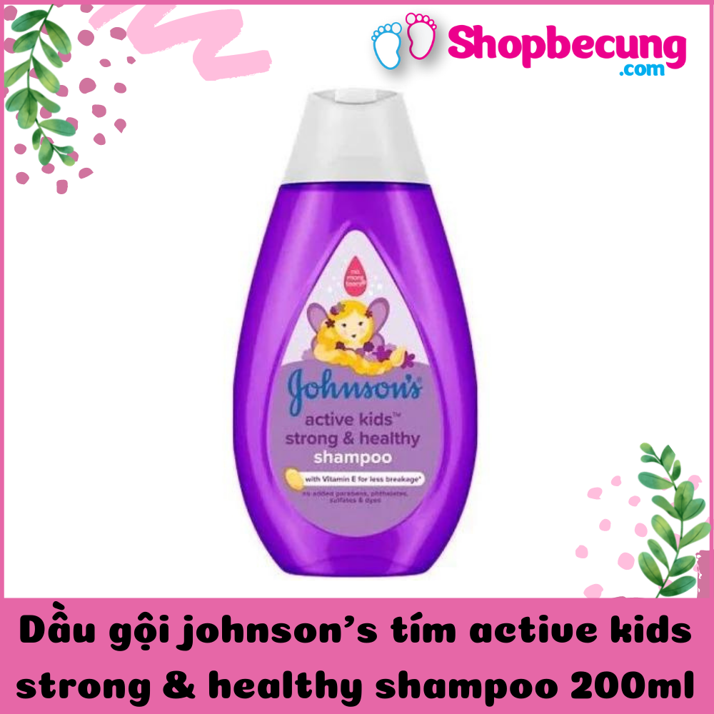 Dầu gội johnson s tím active kids strong & healthy shampoo 200ml