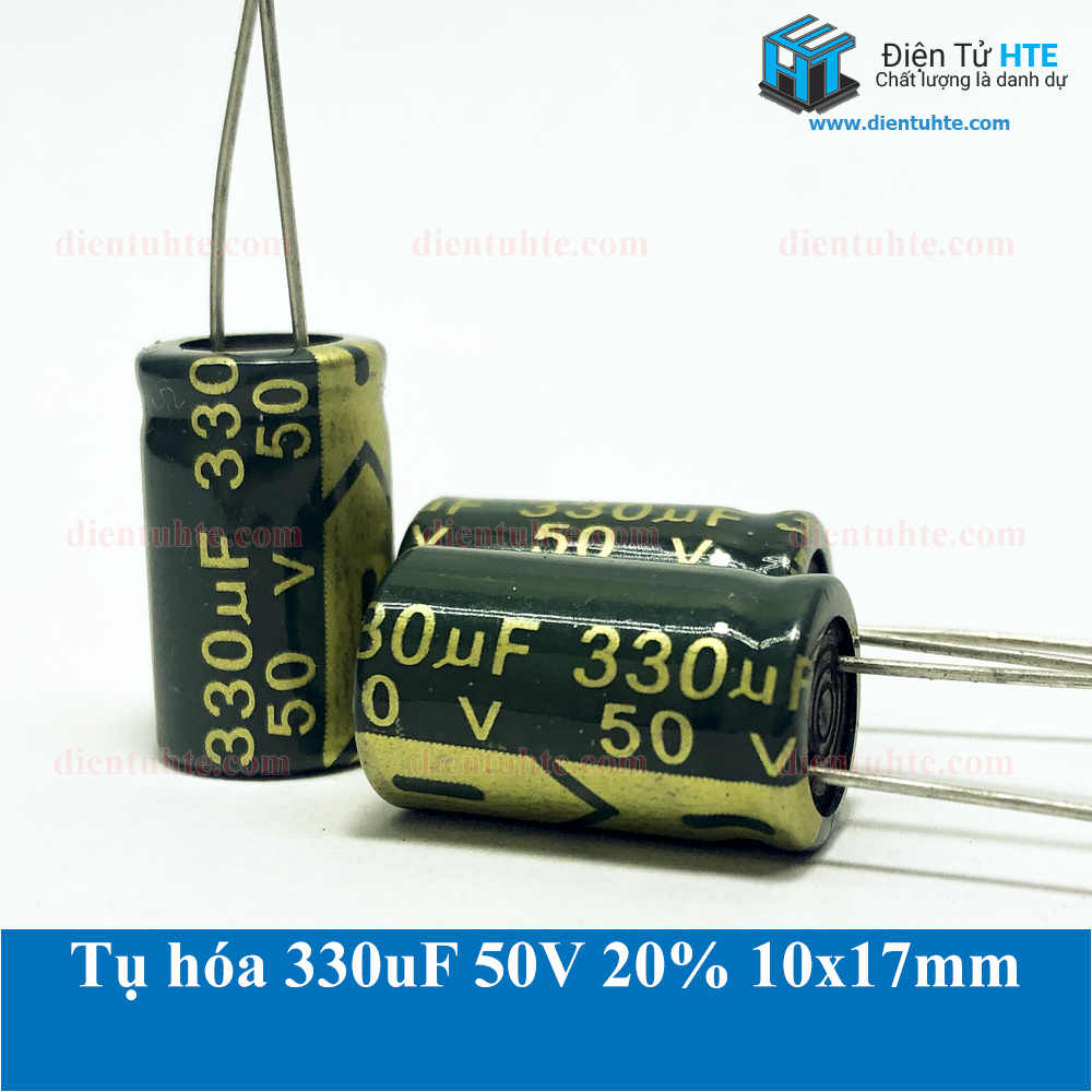Tụ hóa tần số cao 330uf 50v 20% kích thước 10x17mm - bộ 5 cái