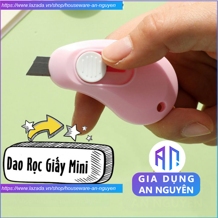 Dao rọc giấy mini treo móc khóa, dao cắt giấy bỏ túi inox