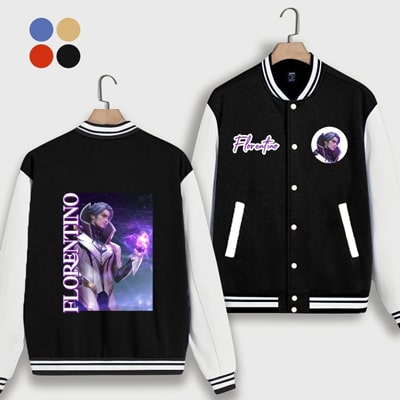 Varsity Black Florentino Tinh Hệ Unisex - Áo Khoác Nỉ Varsity Bomber Jacket Air Nam Nữ