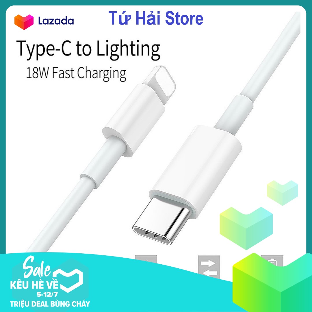Dây sạc nhanh ip 20w, cáp sạc type c hỗ trợ sạc nhanh - bảo hành 12 tháng - tuhaistore