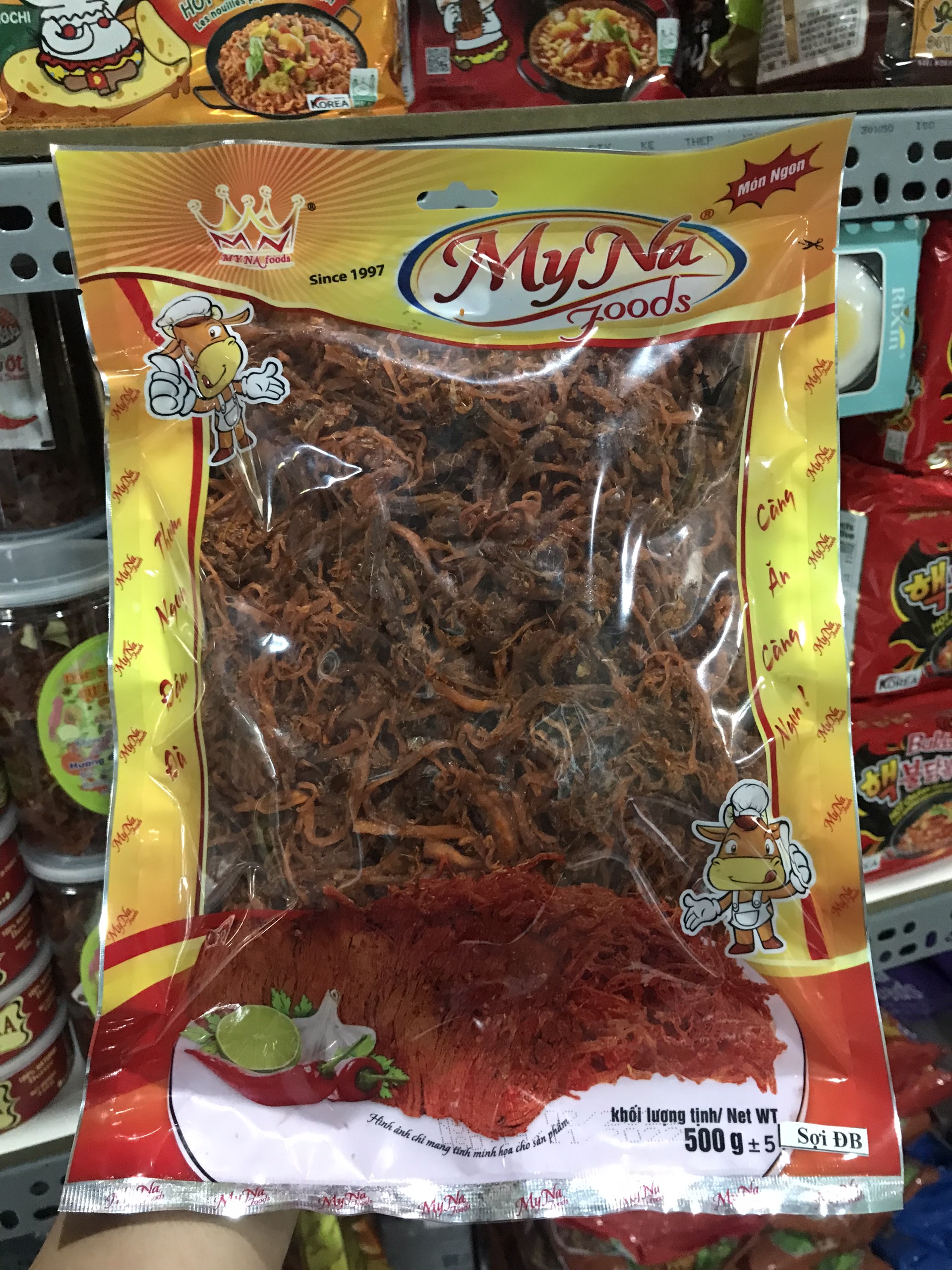 Bò khô xé sợi myna foods 500gr