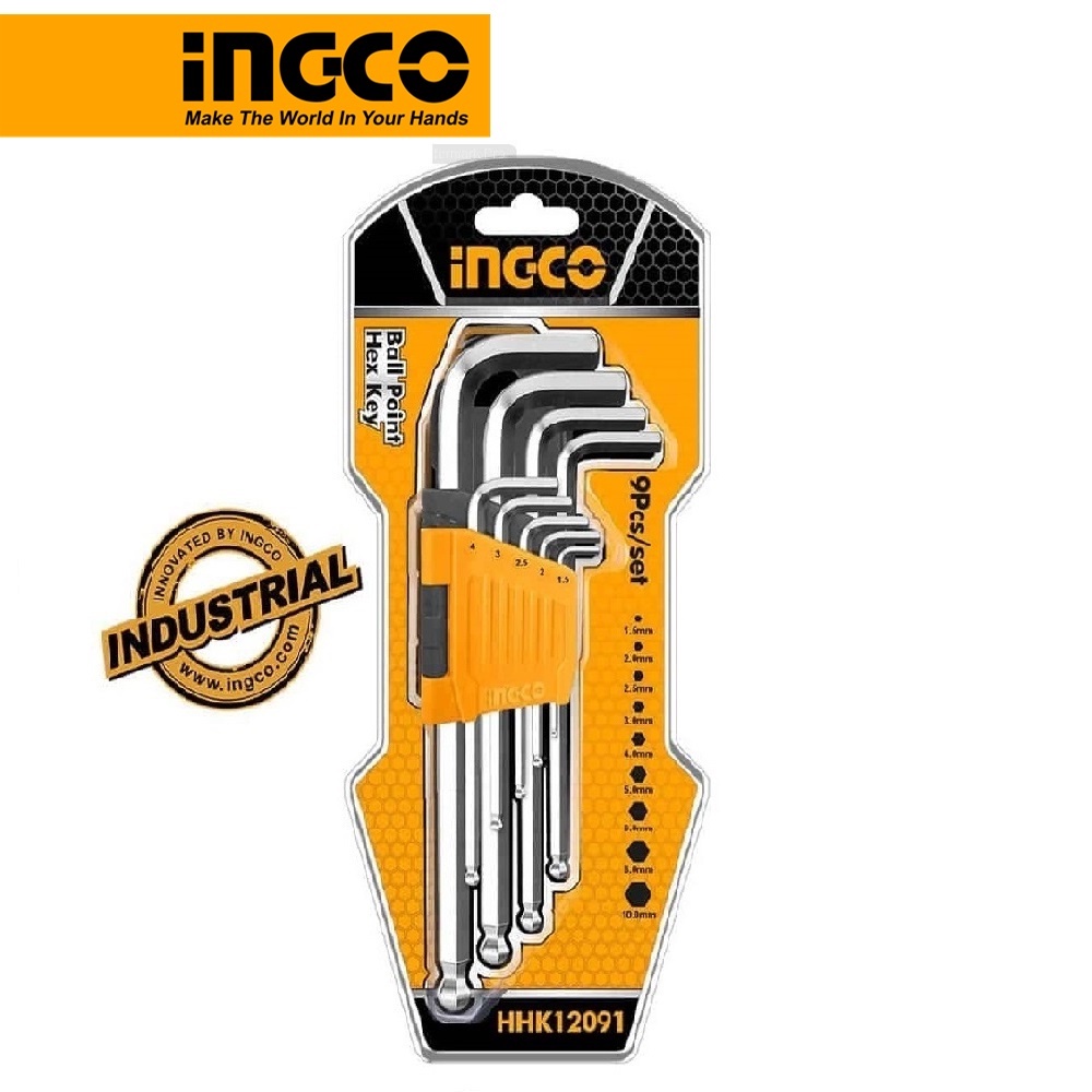 Bộ 9 chìa lục giác thép crv cao cấp hhk12091