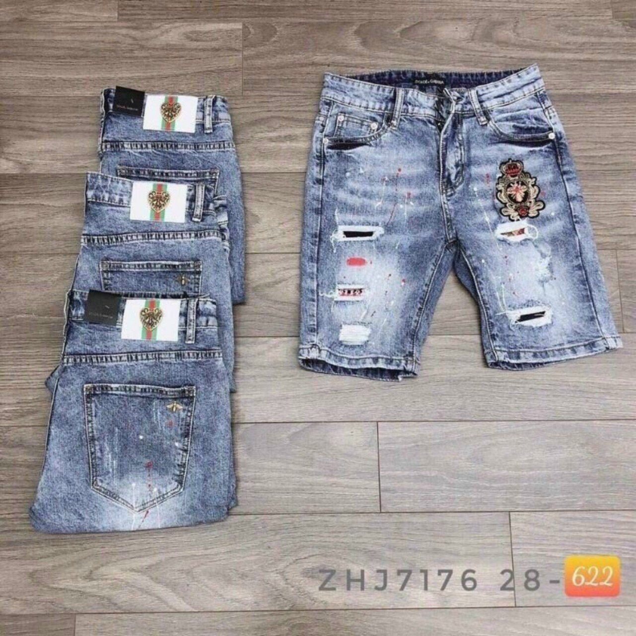 Quần bò quần short quần jean nam quần short jean nam quần ngố 622