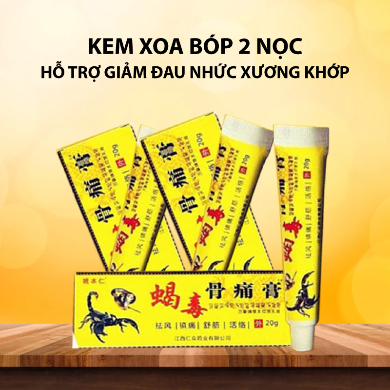 Combo 3 Tuýp Kem xoa bóp xương khớp 2 nọc - Chuyên dùng xoa bóp xương khớp (giảm đau xương khớp, giảm đau do chơi thể thao quá mức, bong gân, đau lưng, đau cơ, đau cổ vai gáy do ngồi văn phòng lâu, mệt mỏi do đi tàu xe,...