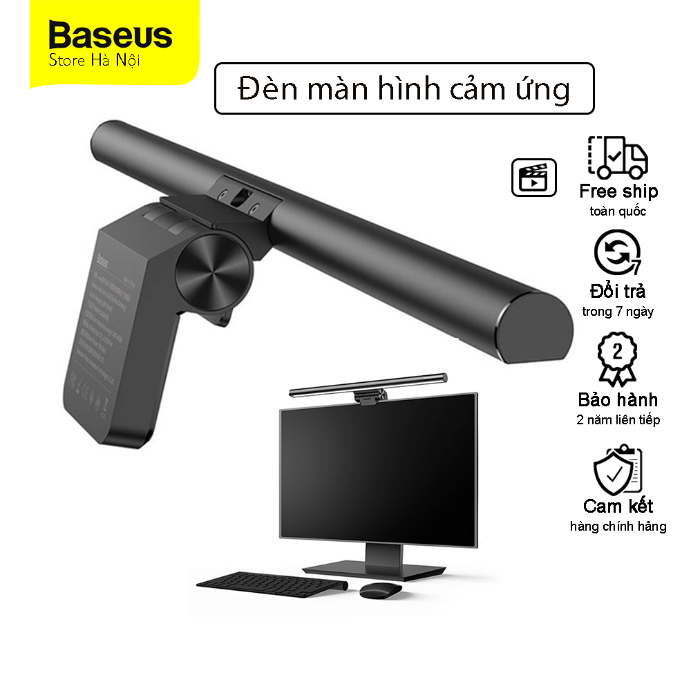 Đèn bàn treo màn hình baseus Pro cho máy tính PC 3 chế độ sáng tăng giảm cường độ ánh sáng đèn màn hình chống mỏi mắt và bảo vệ mắt