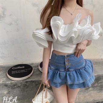 Chân Váy Jean Nhún Bèo Xòe C024