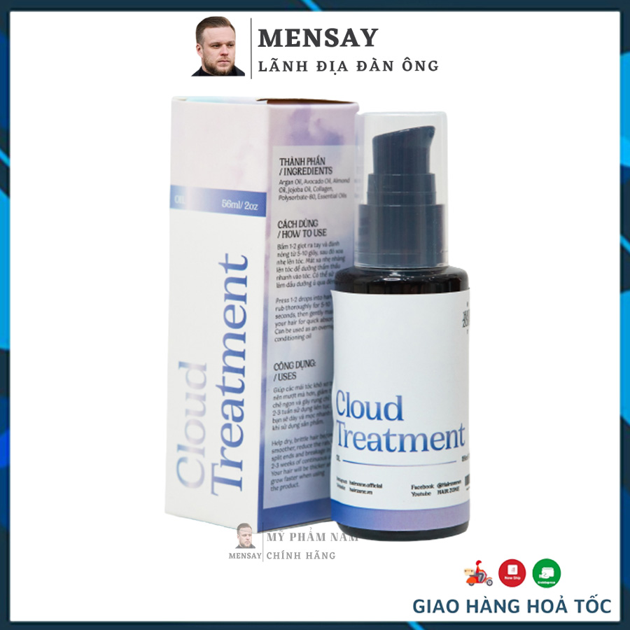 Dưỡng tóc CLOUD treatment By hairzone nuôi dưỡng tóc khô xơ trở nên óng ả mềm mượt - 56ml