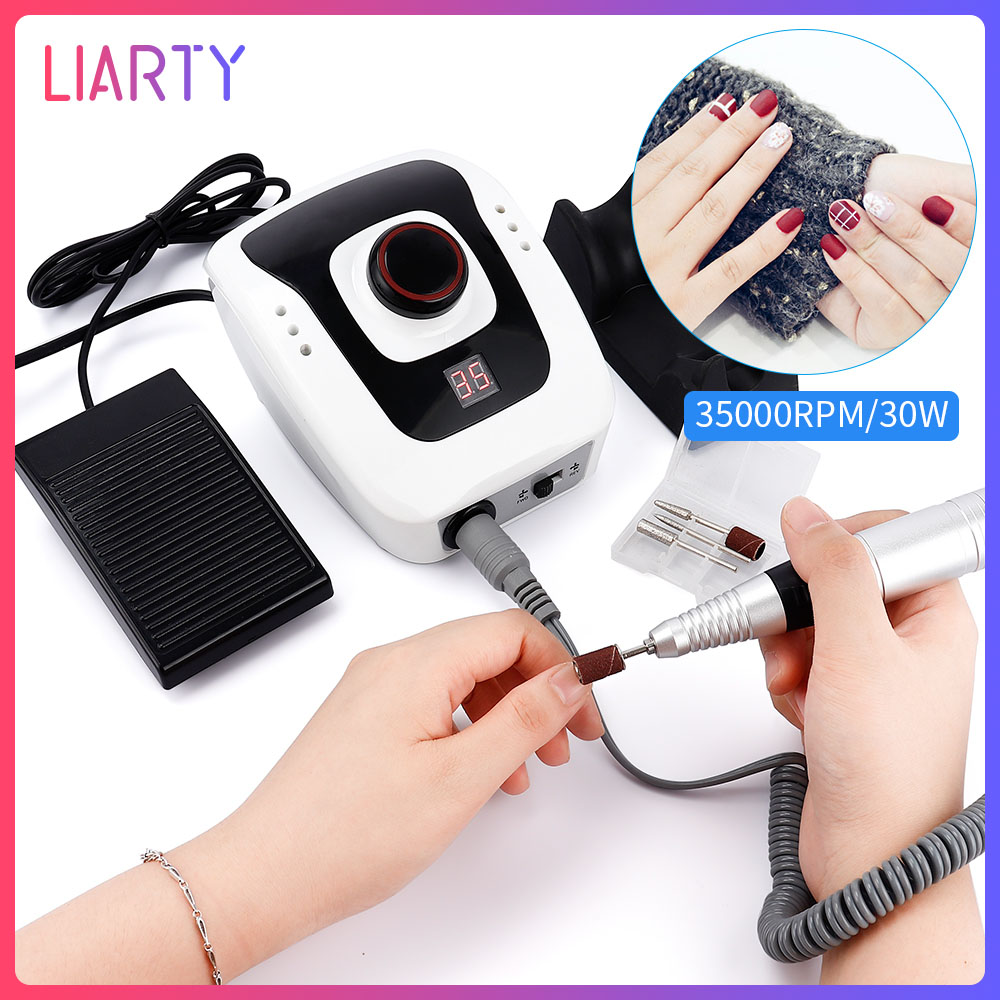 Gambar LIARTY 35000RPM Electric Nail Drill Manicure Machine Set Nail Pedicure Machine Fingernail Drill