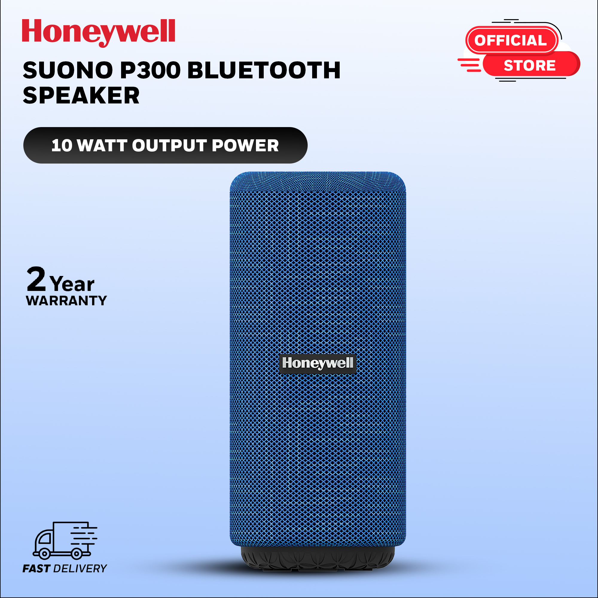 Honeywell Speaker | Bluetooth Speaker Newly Launched Suono P300 10W 5.3 Bluetooth Speaker,9H Playtime, Deep Bass,IPX 4,TWS Feature,Fast Charging,SD Card,USB,AUX,Built-In Mic and 52mm Drivers,2 Years Manufacturer Warranty - Blue