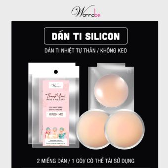 Miếng dán nhũ hoa dán ti silicon Wannabe DTS02 không keo nhiệt tự thân