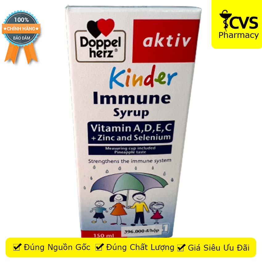 [HCM]Kinder Immune Syrup (Nhập Khẩu Từ Đức) -  Chai siro 150ml Tăng Cường Chức Năng Hệ Miễn Dịch Cho Trẻ - cvspharmacy