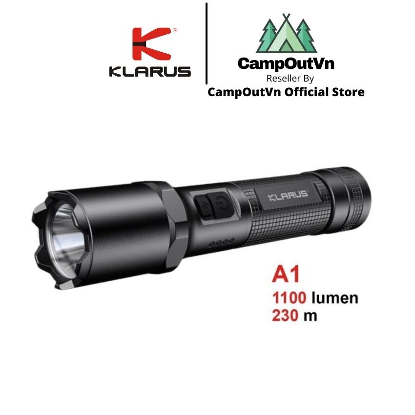 Đèn pin Klarus campoutvn A1 cắm trại du lịch đèn pin A1 dã ngoại cầm tay sạc type C kiêm đồ bảo vệ, phá cửa thoát hiểm sáng 1100 lumen campoutvn A259