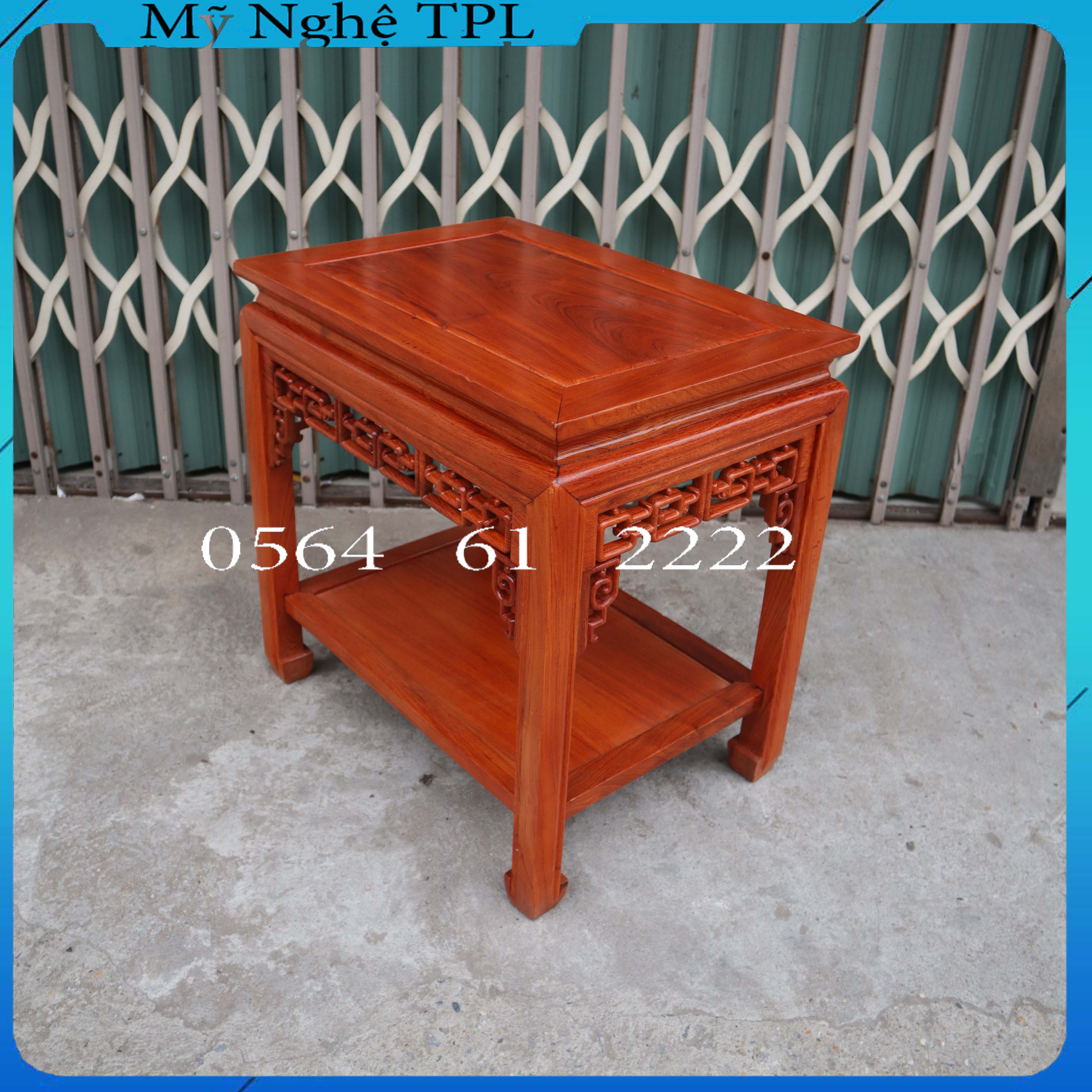 Đôn chữ nhật chiện trang trí phòng khách gỗ gụ mặt 35x50 cao 50,60,70,80