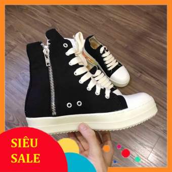 Giày Thể Thao Rick Owen, Ro Đen Trắng Cổ Cao Nam Nữ Full Box
