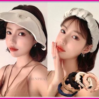 Mũ chống nắng nửa đầu vành rộng đa năng - Nón hở chóp rộng vành, cài tóc, bờm tóc