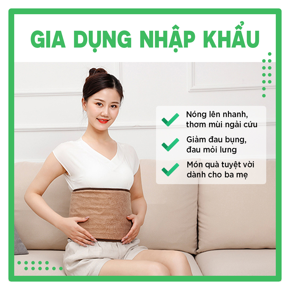 Đai lưng bụng ngải cứu - Túi chườm nóng bằng điện dành cho vùng lưng bụng