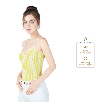 Áo hai dây dệt kim caro Venus'Secret